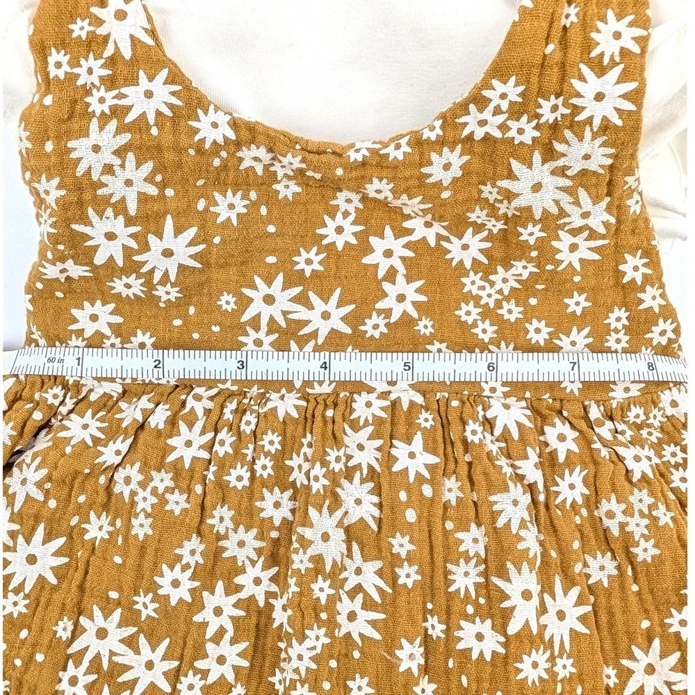 Cat & Jack Baby Girls 12M Ruffle Bodysuit and Floral Halter Romper Bundle 2pc